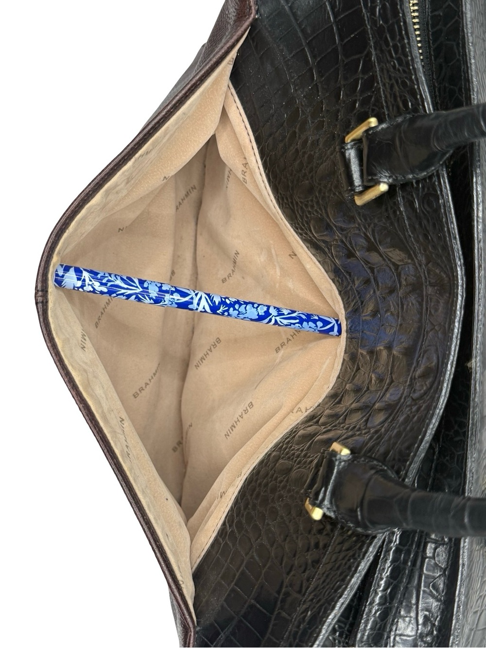 Brahmin Anna satchel w/ Calf hair design - Picture 8 of 12